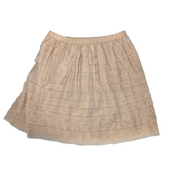BCBGMAXAZRIA Pleated Skirt Nude Beige Textured A Line Mini Womens XS - Picture 7 of 11